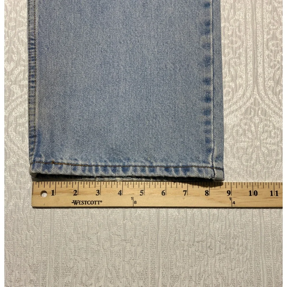 Levis 505 Regular‎ Fit Jeans Mens 38×32 Light Wash Blue Denim Pants